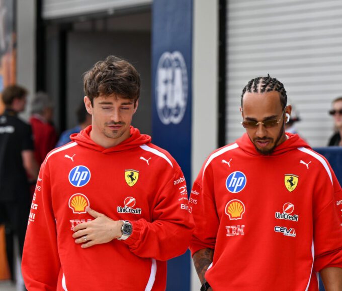 Ferrari Charles Leclerc en Lewis Hamilton